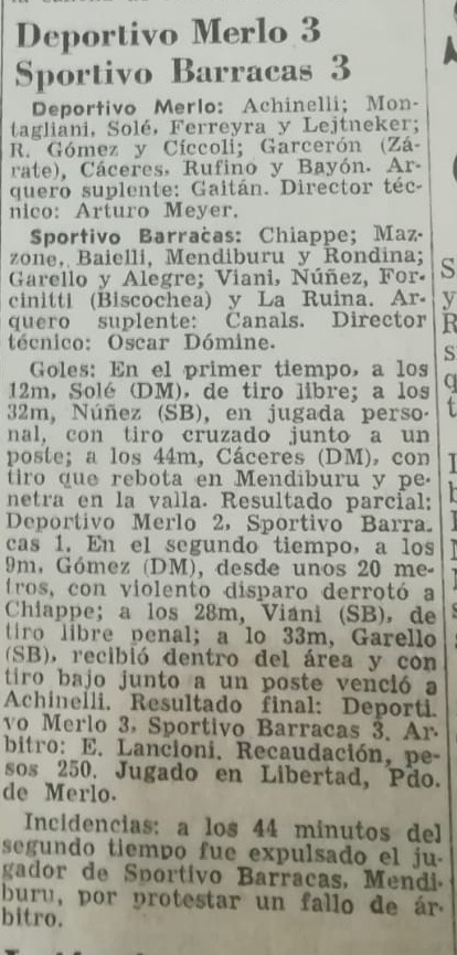 Cobertura periodística de 1971 del torneo aficionados sobre Sportivo Barracas