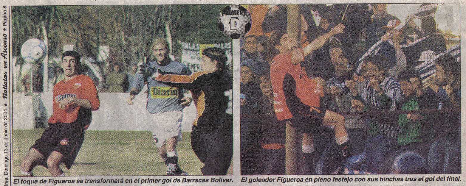 Jugadores Ré y Figueroa en la campaña del ascenso 2004
